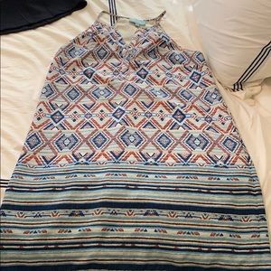 Red White and Blue Aztec Print Dress